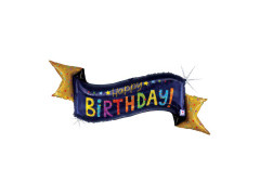 Balon de folie Happy Birthday Banner - 45" - 1 buc.