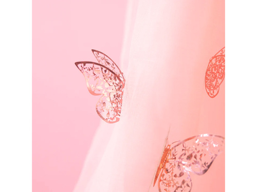 Abțibilduri dantelă fluture roz auriu - 12 buc.