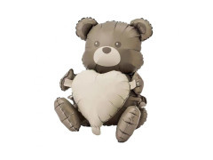 3D ursuleț de pluș în picioare balon de folie - maro - 55x41x33 cm - 1 buc.