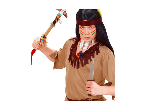 Cuțit indian cu teacă din imitație de piele de căprioară - 28 cm