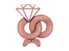 Balon din folie în picioare inel cu diamant - 29" - 1 buc.