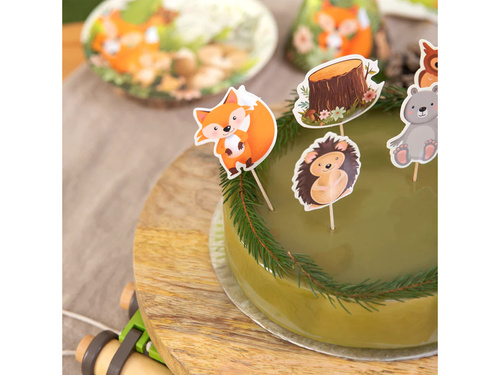 Suporturi pentru tort Forest Friends - 9 buc.