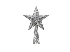 Stea argintie pentru pomul de Crăciun - 37 cm - 1 buc.