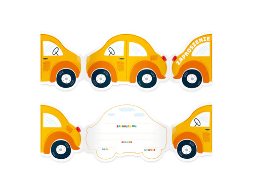 Invitații aniversare Cars - 6 buc.