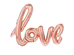 Balon din folie roz auriu Love word - 108 cm - 1 buc.