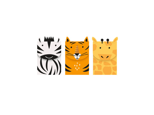 Saci cadou pentru ziua de naștere Safari - 3 buc.