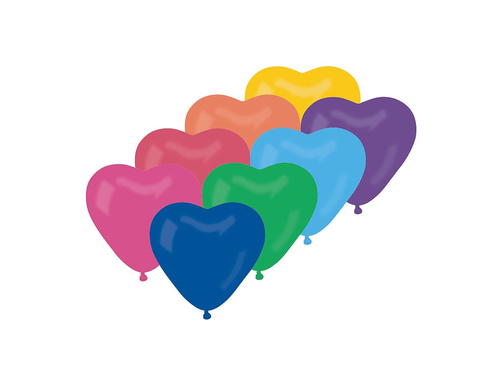 Baloane mix inimi colorate - 29 cm - 50 buc.