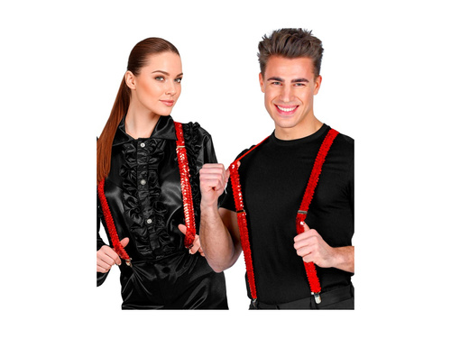 Bretele roșii cu paiete