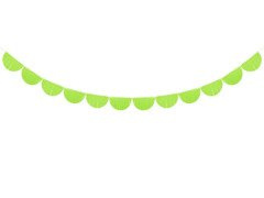 Ghirlandă din hârtie de țesut cu ciucuri verzi - 300 cm - 1 buc.