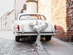 Set de decorațiuni auto Silver Hearts - 5 articole.