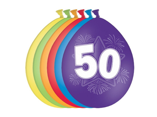 Baloane aniversare 50 de ani - 27 cm - 6 buc.