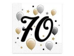 Șervețele pentru a 70-a aniversare - 33 cm - 20 buc.