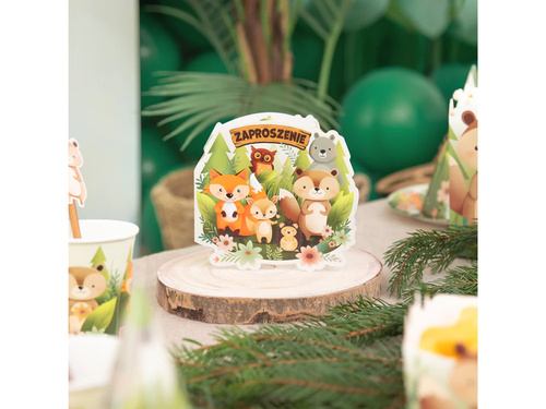 Invitații aniversare „Prietenii din pădure” – 6 bucăți.