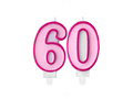 Lumânări cu număr roz - 60 - șaizeci - 2 buc.