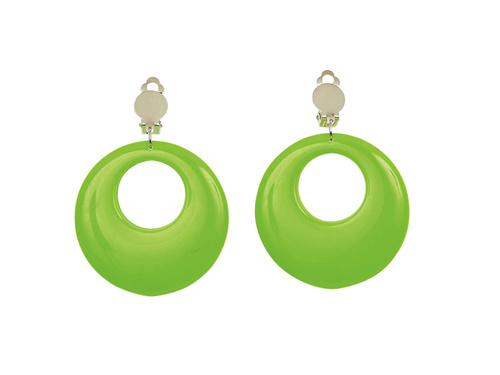 Cercei clip-on verde neon