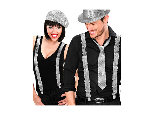 Bretele din paiete argintii