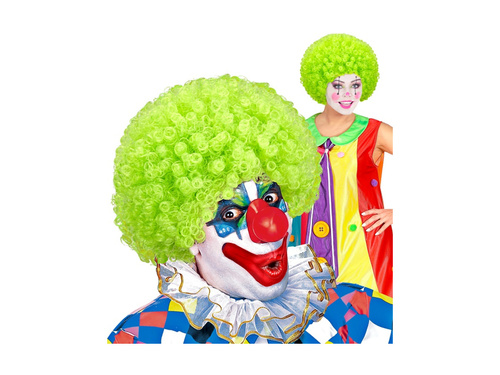 Peruca clovn cret păr afro verde