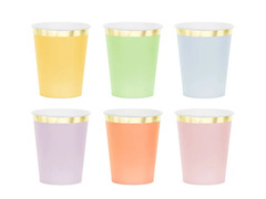 Pahare pastelate pentru aniversări - 220 ml - 6 buc.