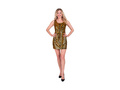 Costum de petrecere - rochie aurie cu animal print