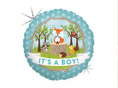 Este un băiat Animale de pădure balon de folie - 46 cm - 1 buc.