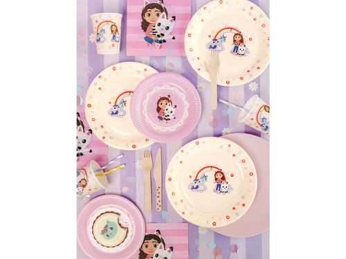 Farfurii de hârtie pentru aniversarea casei pisicii lui Gabi - 23 cm - 6 buc.