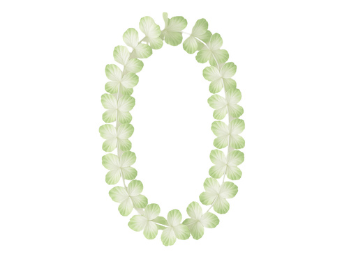 Colier hawaiian verde și alb - 90 cm - 1 buc.