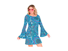 Ținută hippie din anii 1960. - mandala albastră