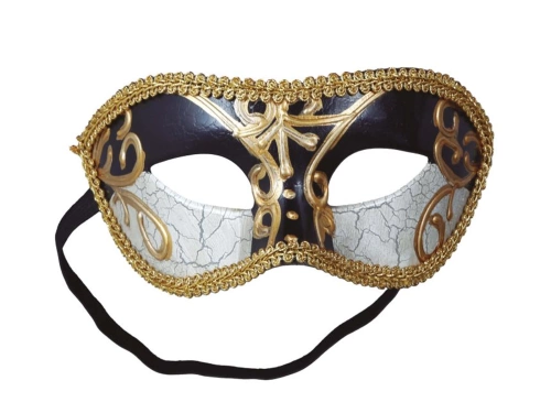 Mască de carnaval cu elemente aurii - 1 buc.
