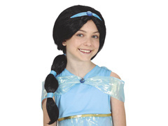 Peruca neagra cu coada de cal si diadema pentru copii - 1 buc.