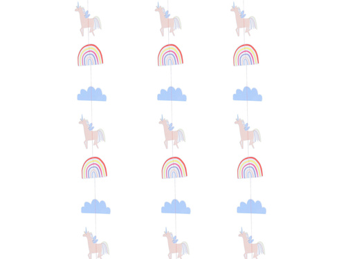 Decorațiune suspendată Unicorn - 8.5cm x 5 m - 1 buc.
