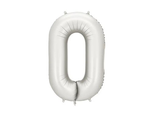 Balon din folie argintiu numărul 0 - 86 cm - 1 buc.