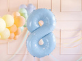 Balon din folie albastru numărul 8 - 72 cm - 1 buc.