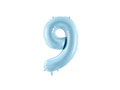 Balon din folie numărul 9 albastru - 86 cm - 1 buc.