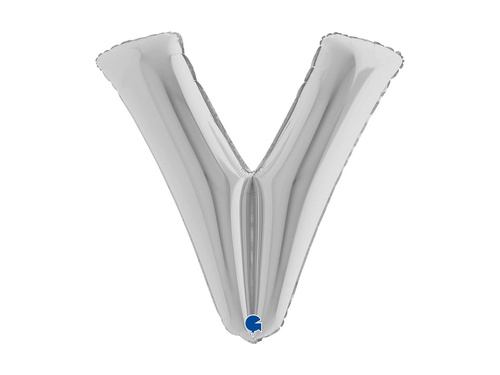 Balon din folie litera V argintiu - 40" - 1 buc.