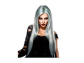 Peruca lunga gri zombie