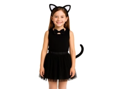 Costum de pisicuță albă și neagră - 1 kpl.