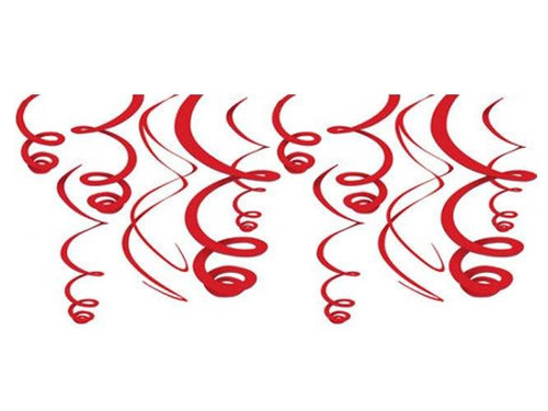 Vârtej roșu decorațiune suspendată - 56 cm - 12 buc.