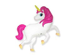 Balon din folie cu baston unicorn - 37 x 36 cm - 1 buc