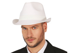 Pălărie de gangster albă - 1 buc.