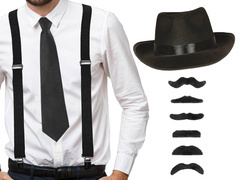 Set gangster negru - 1 set.