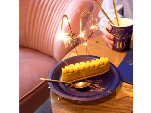 Farfurii pentru a 40-a aniversare albastru marin - 18 cm - 6 buc.